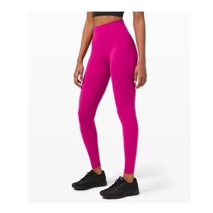 Lululemon Wunder Train High Rise Tights 28” Rare color ripened raspberry